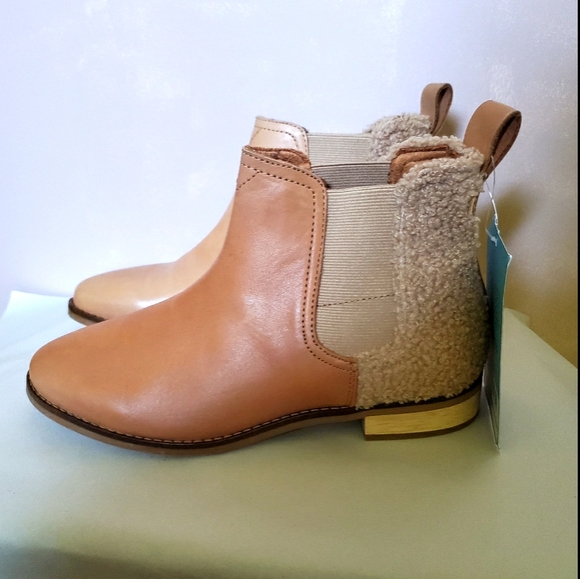 honey leather faux shearling women's ella booties